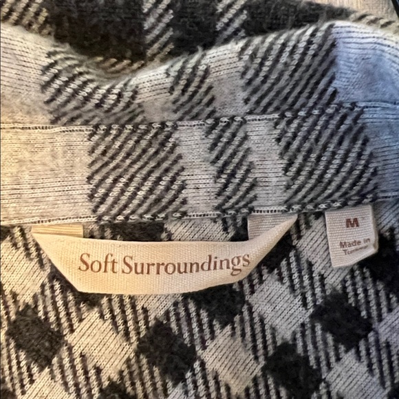 Soft Surroundings Paramour Black and White Plaid Button Down Top Size Medium - Picture 12 of 16